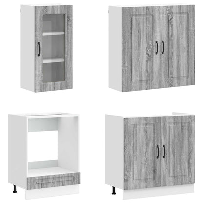 Kitchen Unit KALMAR 8 pcs Grey Sonoma Engineered Wood