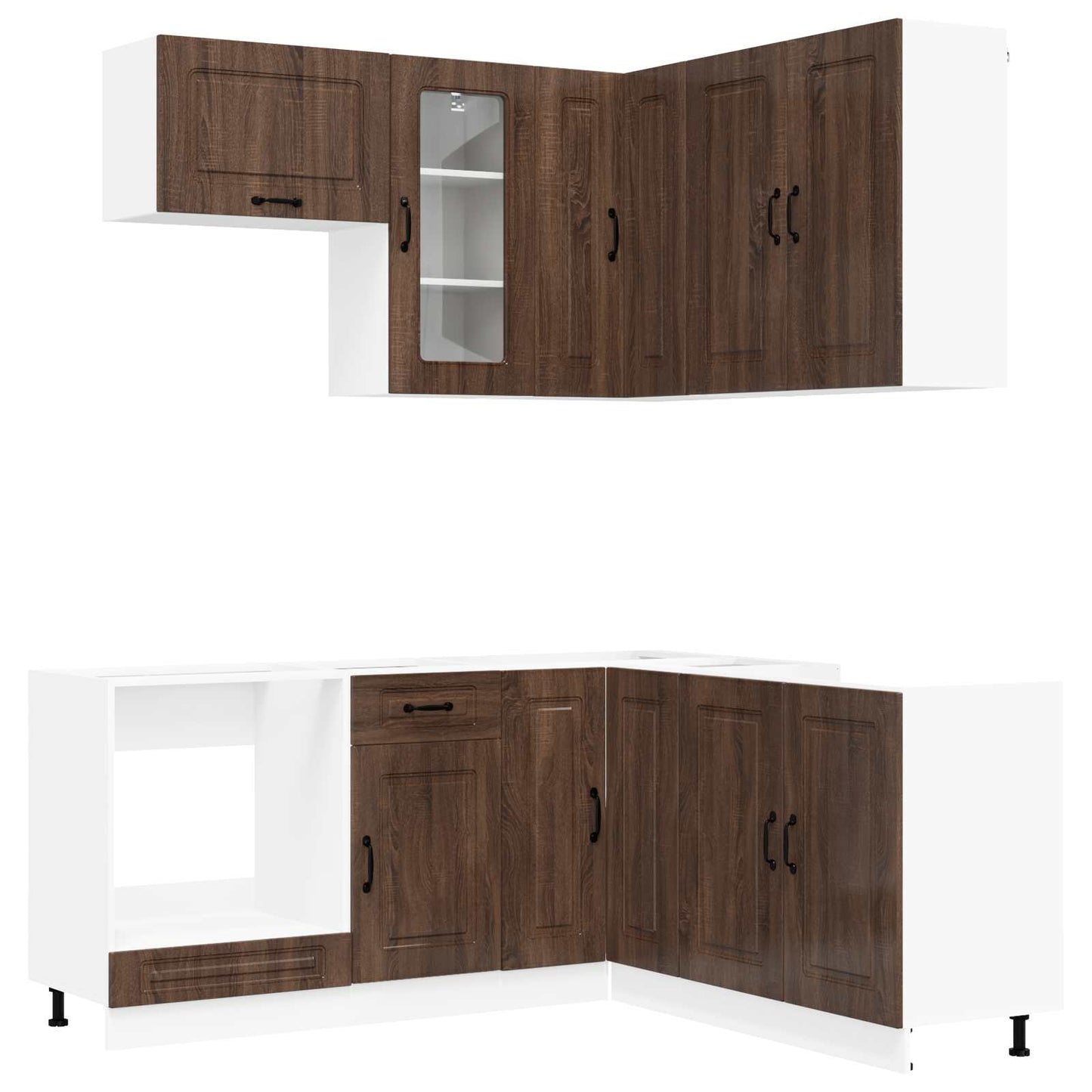 Kitchen Unit KALMAR 8 pcs Brown Oak Engineered Wood