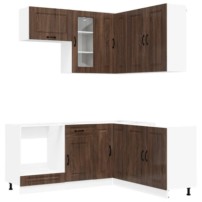 Kitchen Unit KALMAR 8 pcs Brown Oak Engineered Wood