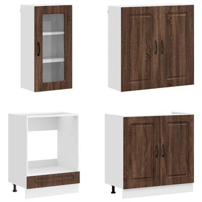 Kitchen Unit KALMAR 8 pcs Brown Oak Engineered Wood