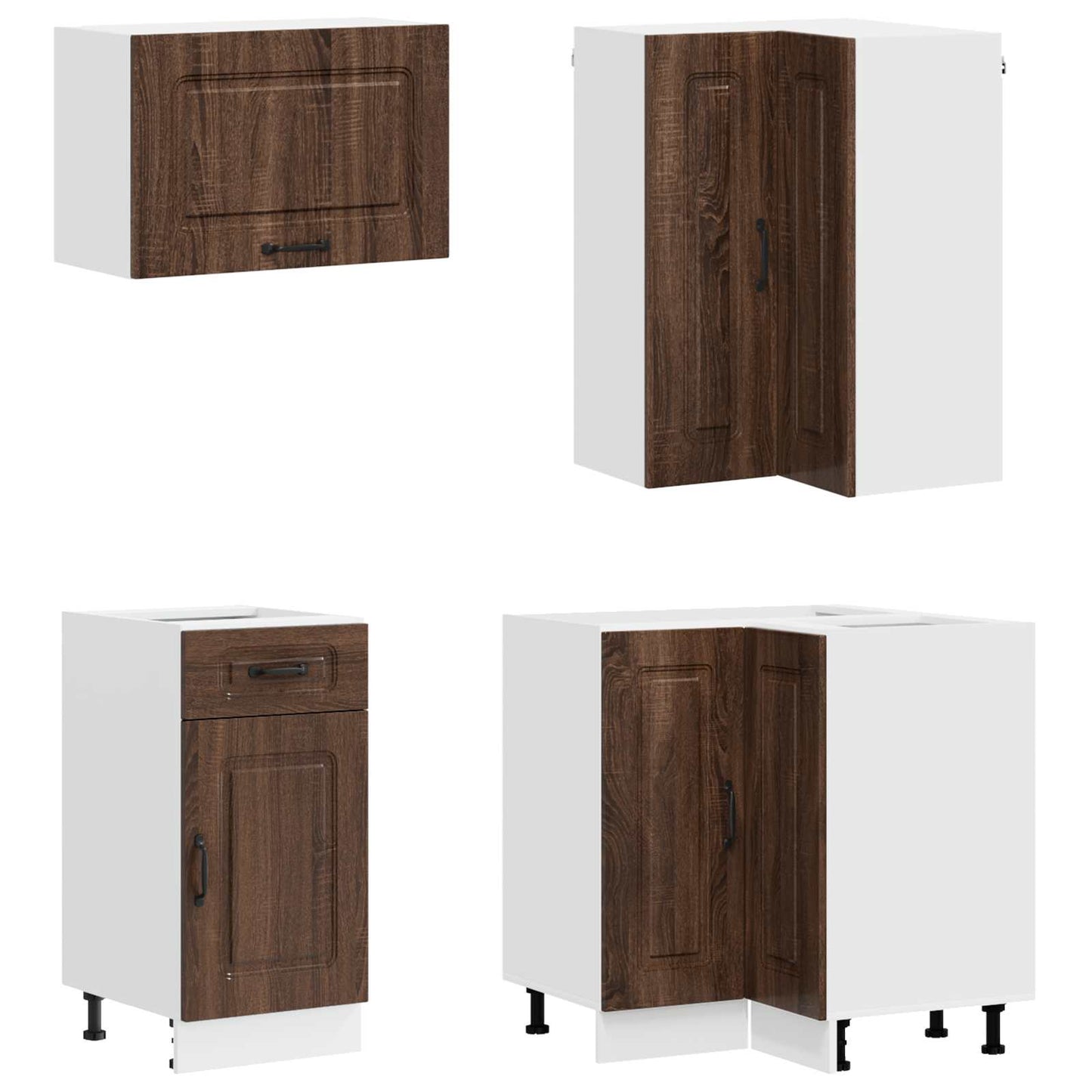 Kitchen Unit KALMAR 8 pcs Brown Oak Engineered Wood