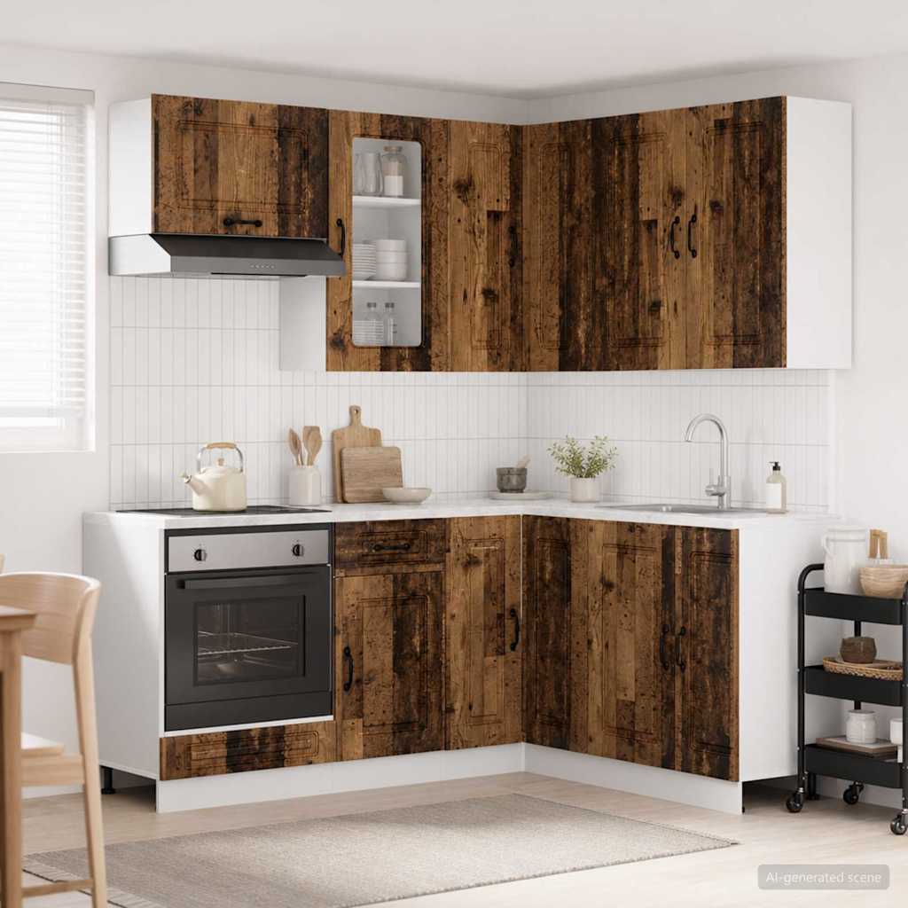 Kitchen Unit KALMAR 8 pcs Old Wood Engineered Wood