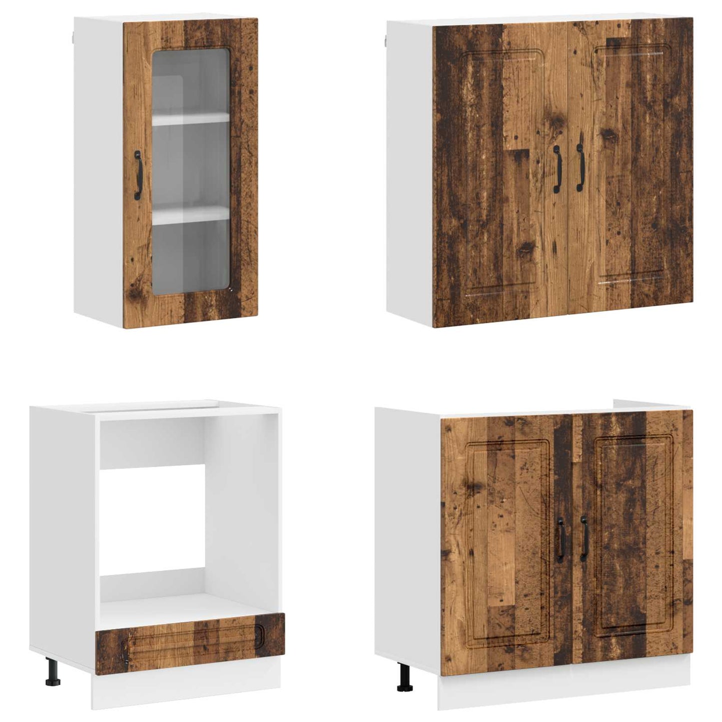 Kitchen Unit KALMAR 8 pcs Old Wood Engineered Wood