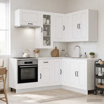 Kitchen Unit KALMAR 8 pcs White Engineered Wood