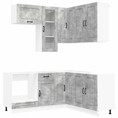 Kitchen Unit KALMAR 8 pcs Concrete Grey Engineered Wood