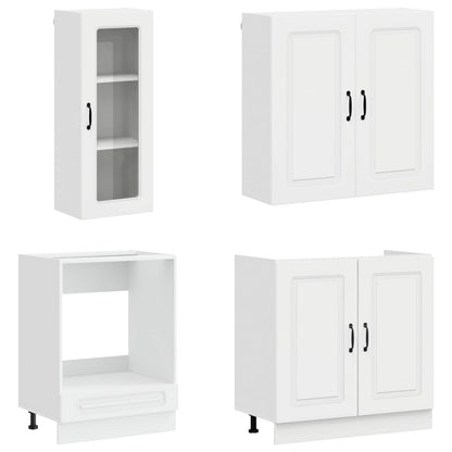 Kitchen Unit KALMAR 8 pcs High Gloss White Engineered Wood
