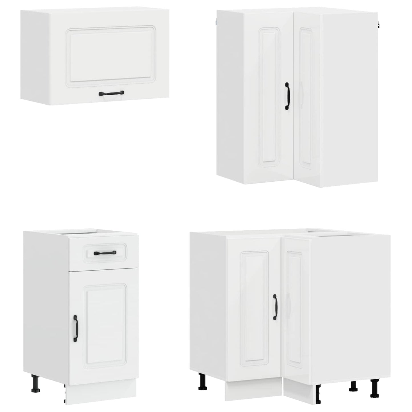 Kitchen Unit KALMAR 8 pcs High Gloss White Engineered Wood