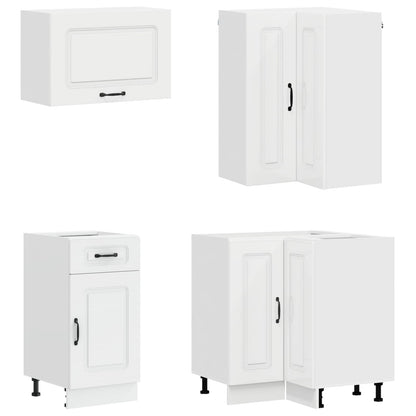 Kitchen Unit KALMAR 8 pcs High Gloss White Engineered Wood