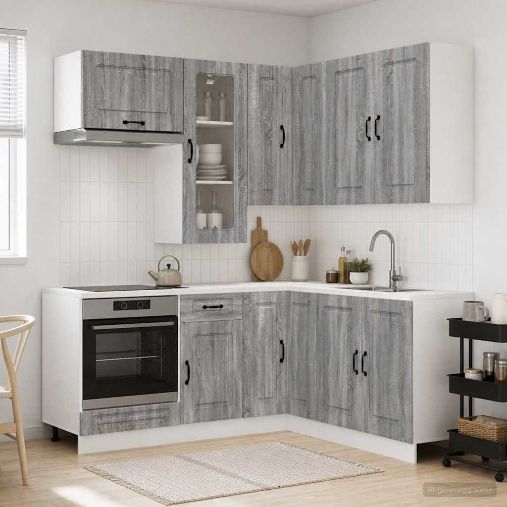 Kitchen Unit KALMAR 8 pcs Grey Sonoma Engineered Wood