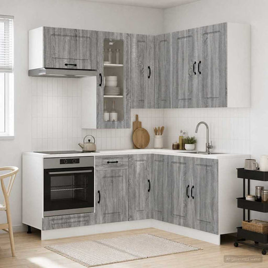 Kitchen Unit KALMAR 8 pcs Grey Sonoma Engineered Wood