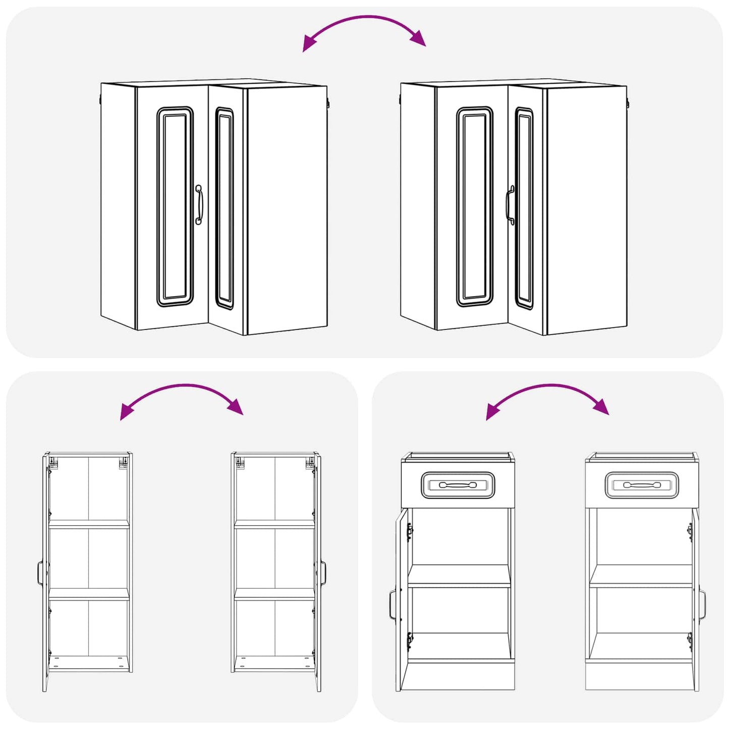 Kitchen Unit KALMAR 8 pcs Grey Sonoma Engineered Wood