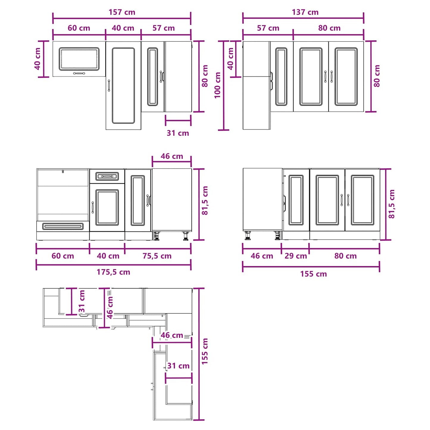 Kitchen Unit KALMAR 8 pcs Artisan Oak Engineered Wood