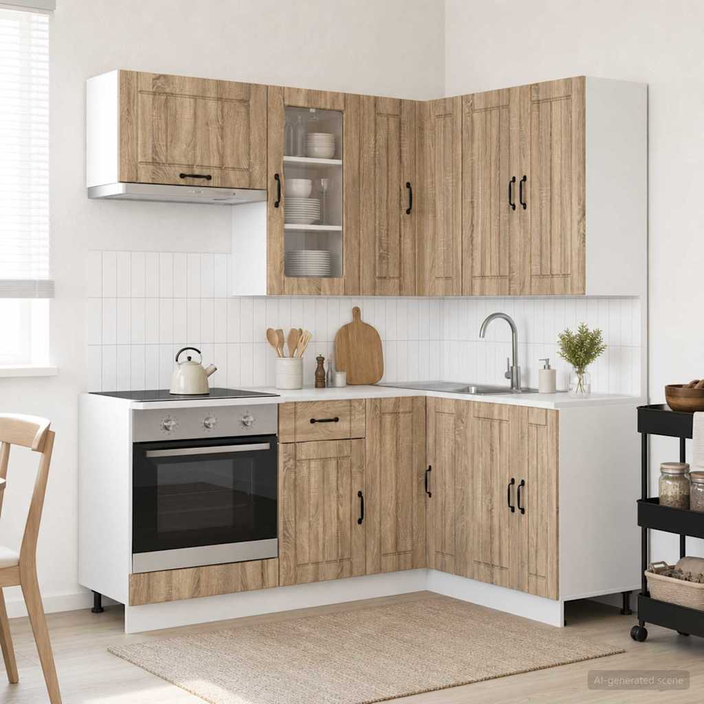Kitchen Unit LUCCA 8 pcs Sonoma Oak Engineered Wood