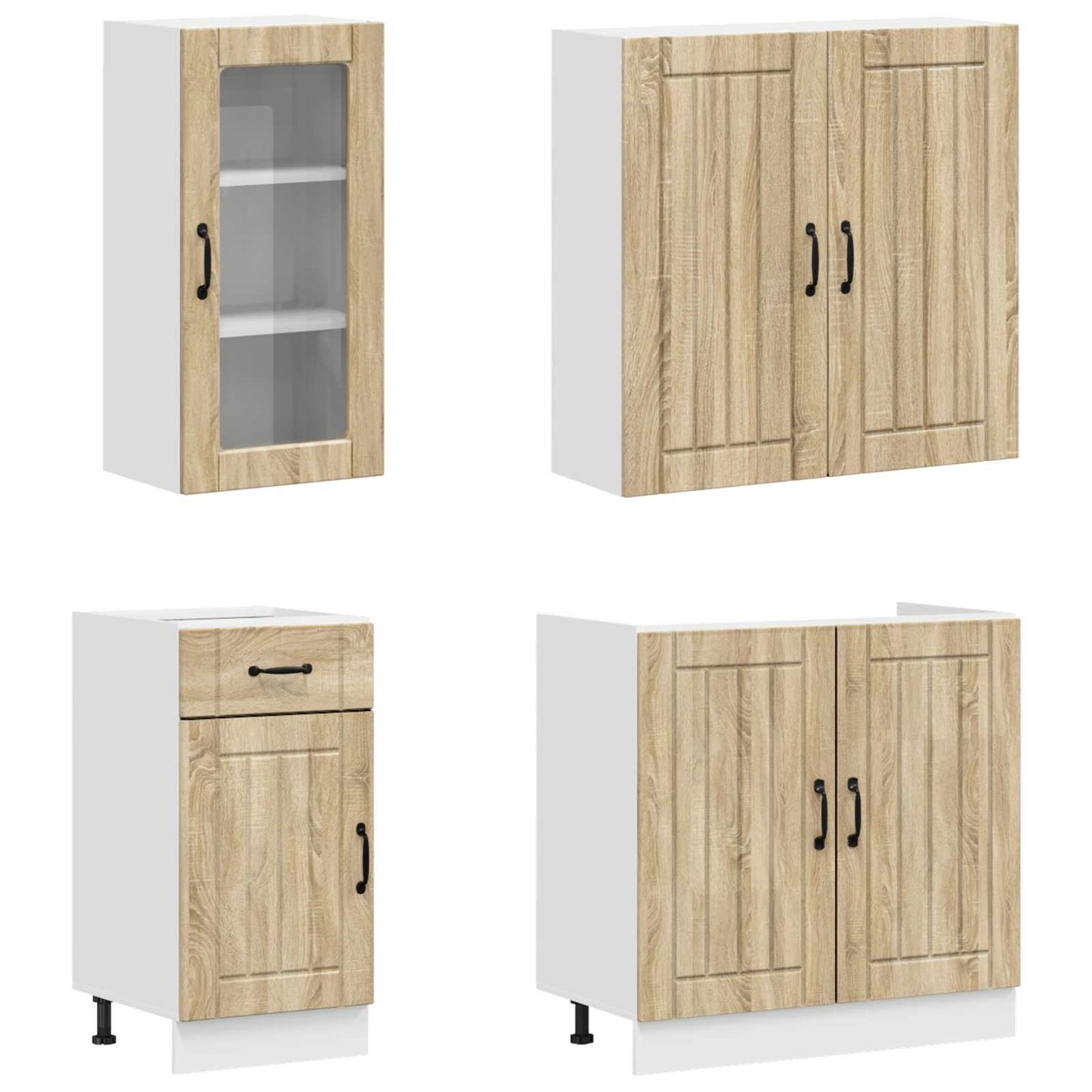 Kitchen Unit LUCCA 8 pcs Sonoma Oak Engineered Wood