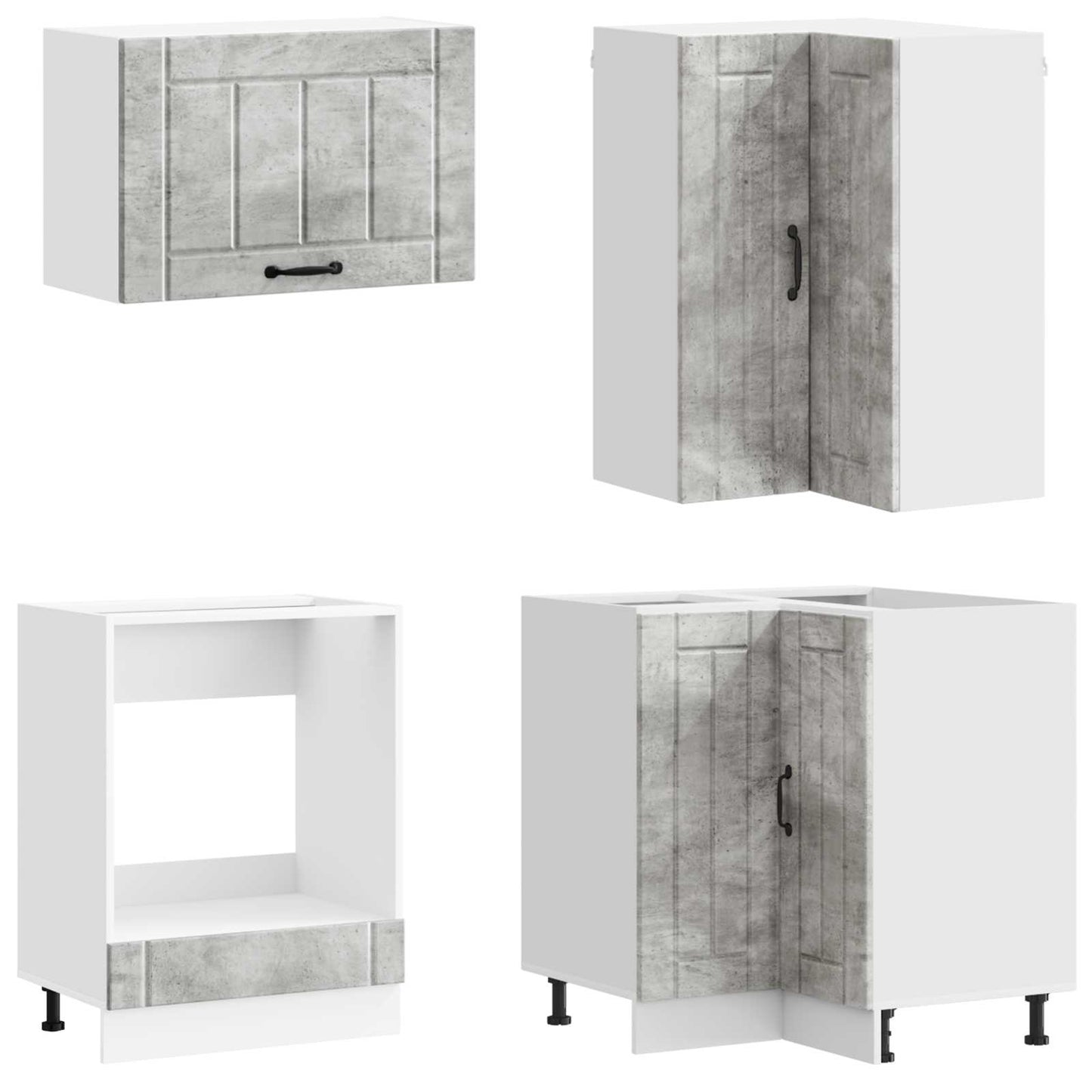 Kitchen Unit LUCCA 8 pcs Concrete Grey Engineered Wood