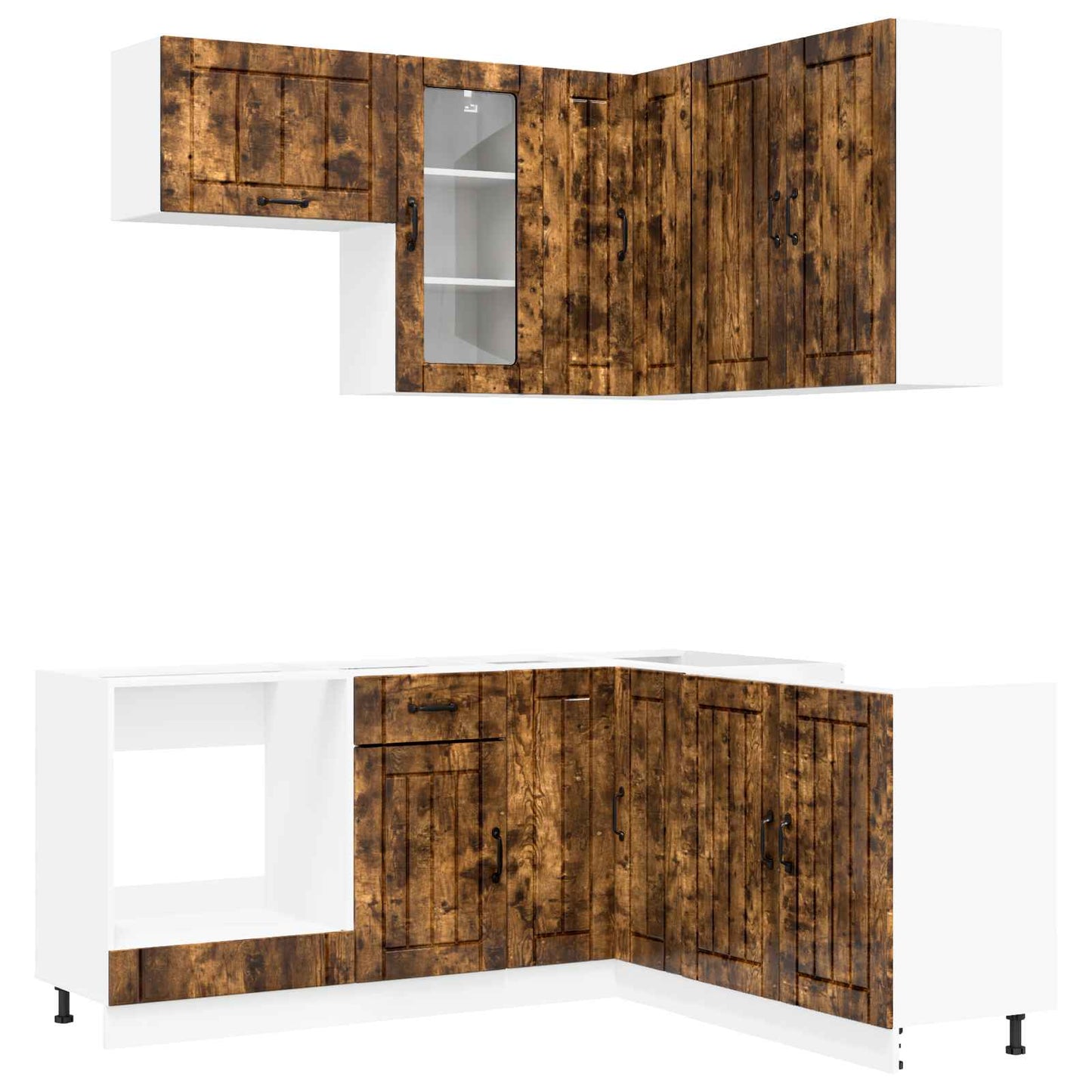 Kitchen Unit LUCCA 8 pcs Smoked Oak Engineered Wood