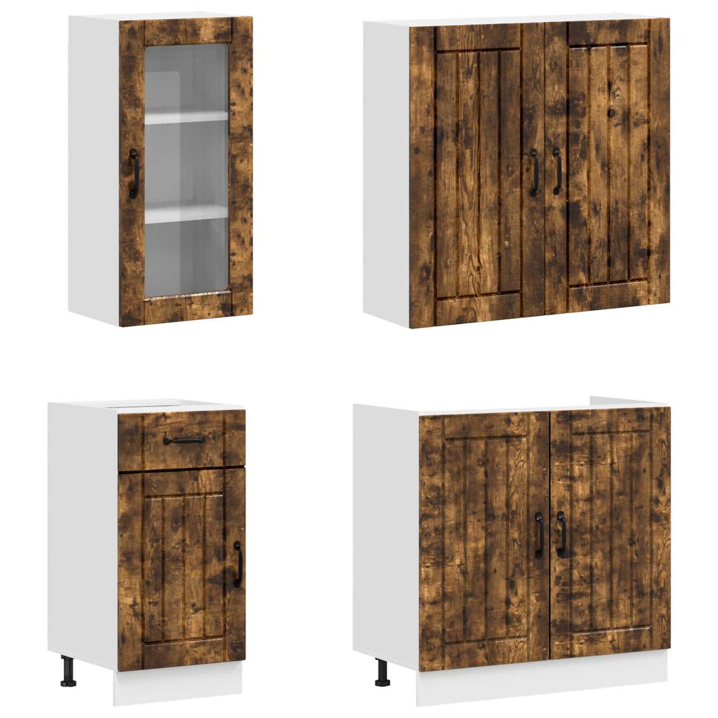 Kitchen Unit LUCCA 8 pcs Smoked Oak Engineered Wood