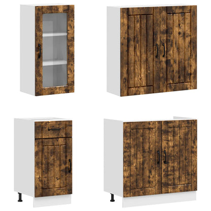 Kitchen Unit LUCCA 8 pcs Smoked Oak Engineered Wood