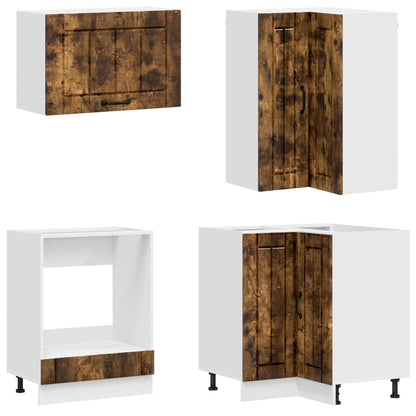 Kitchen Unit LUCCA 8 pcs Smoked Oak Engineered Wood