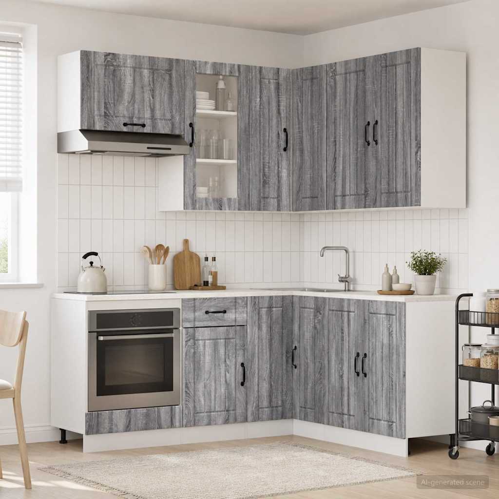 Kitchen Unit LUCCA 8 pcs Grey Sonoma Engineered Wood
