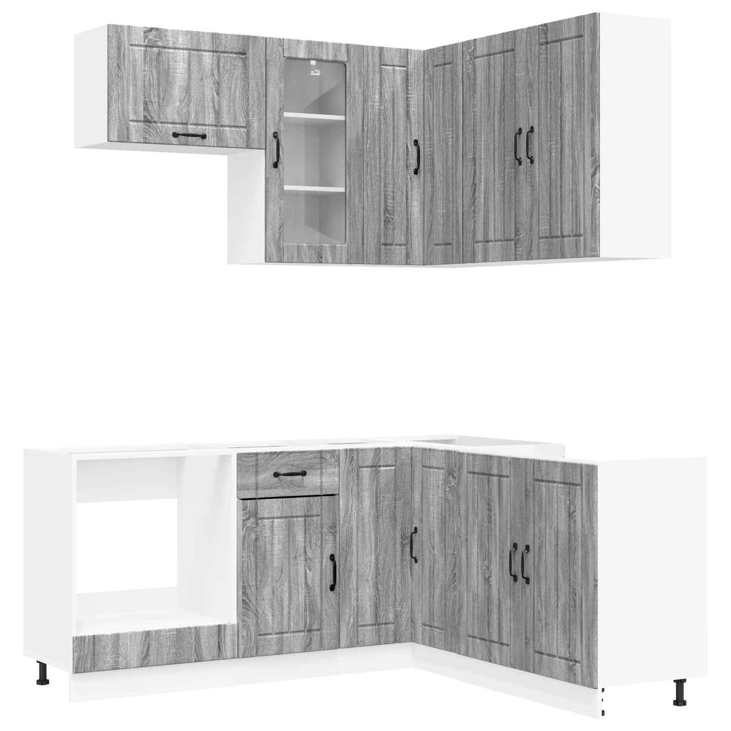 Kitchen Unit LUCCA 8 pcs Grey Sonoma Engineered Wood