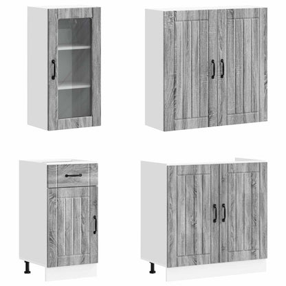 Kitchen Unit LUCCA 8 pcs Grey Sonoma Engineered Wood