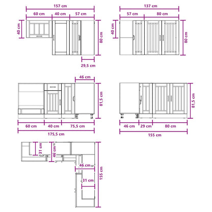 Kitchen Unit LUCCA 8 pcs Grey Sonoma Engineered Wood