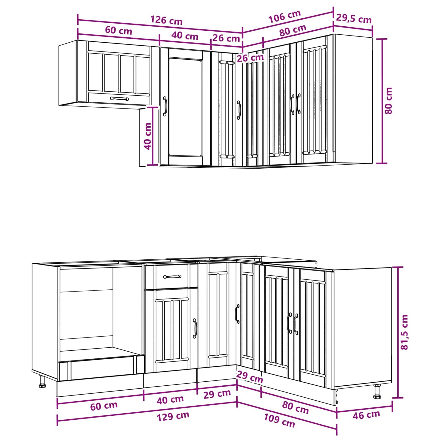 Kitchen Unit LUCCA 8 pcs Grey Sonoma Engineered Wood