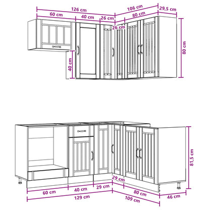 Kitchen Unit LUCCA 8 pcs Grey Sonoma Engineered Wood