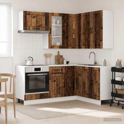 Kitchen Unit LUCCA 8 pcs Old Wood Engineered Wood