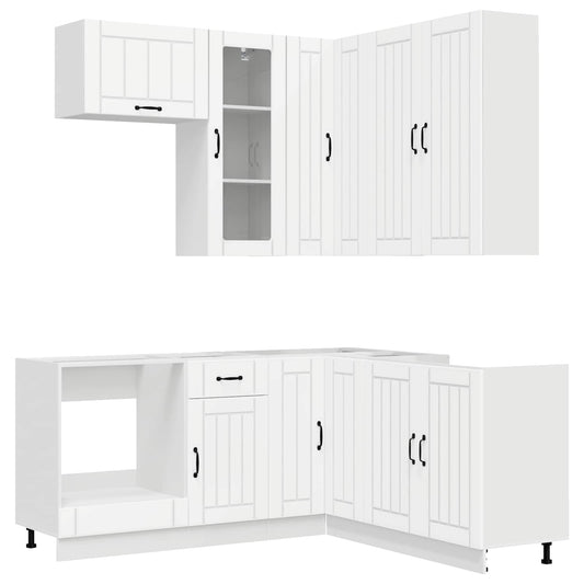 Kitchen Unit LUCCA 8 pcs White Engineered Wood
