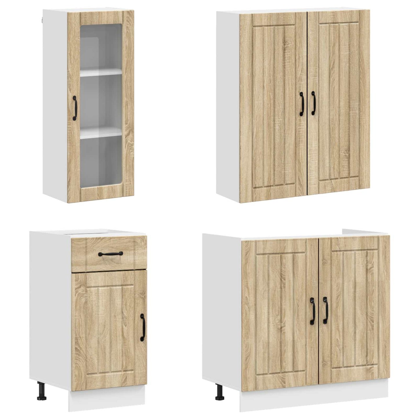 Kitchen Unit LUCCA 8 pcs Sonoma Oak Engineered Wood