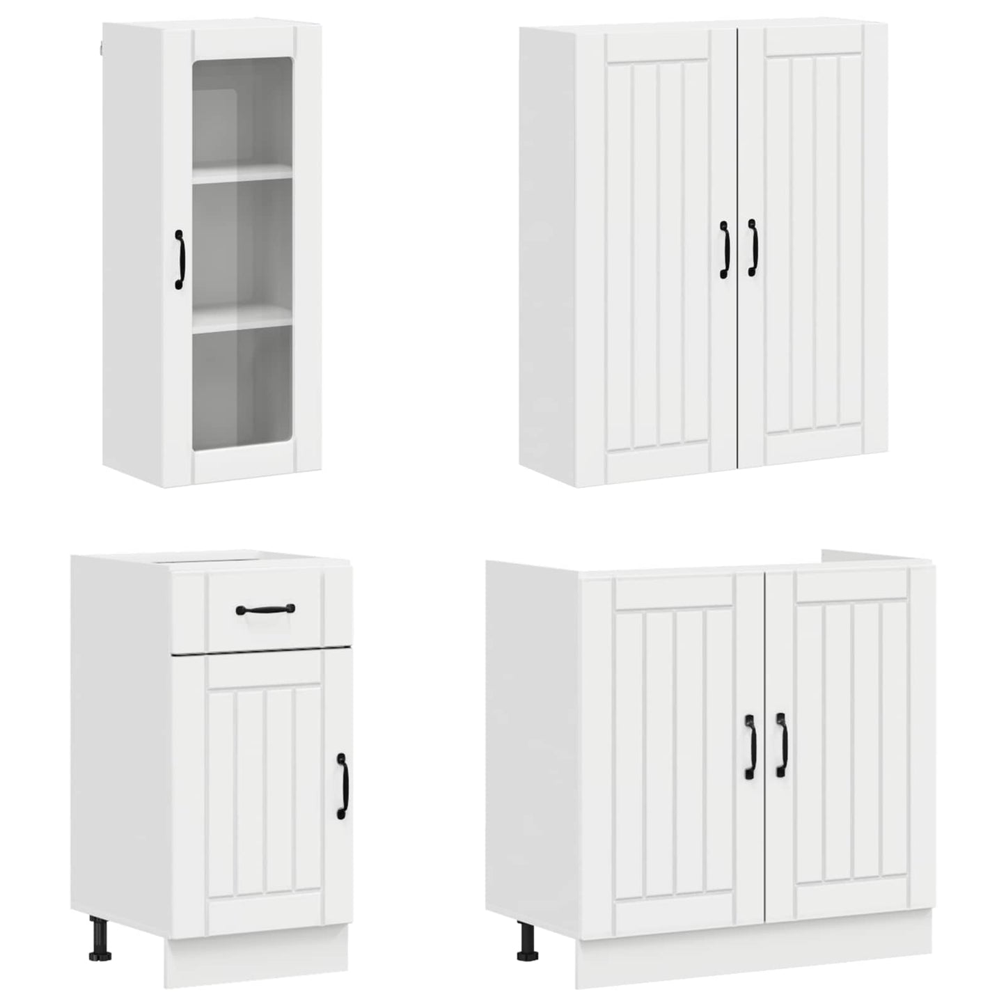 Kitchen Unit LUCCA 8 pcs High Gloss White Engineered Wood