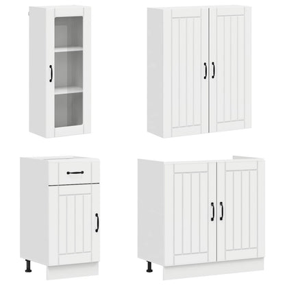 Kitchen Unit LUCCA 8 pcs High Gloss White Engineered Wood