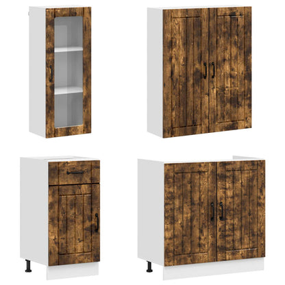 Kitchen Unit LUCCA 8 pcs Smoked Oak Engineered Wood