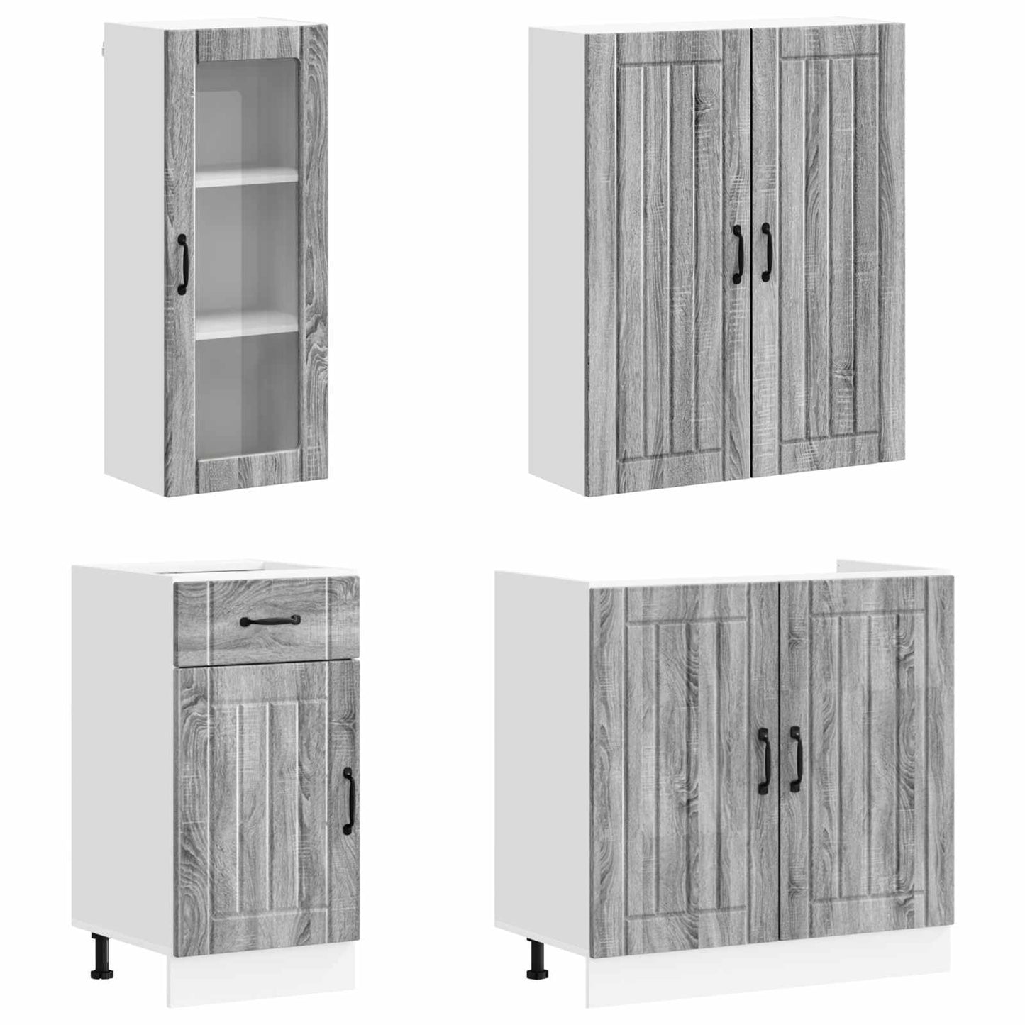 Kitchen Unit LUCCA 8 pcs Grey Sonoma Engineered Wood