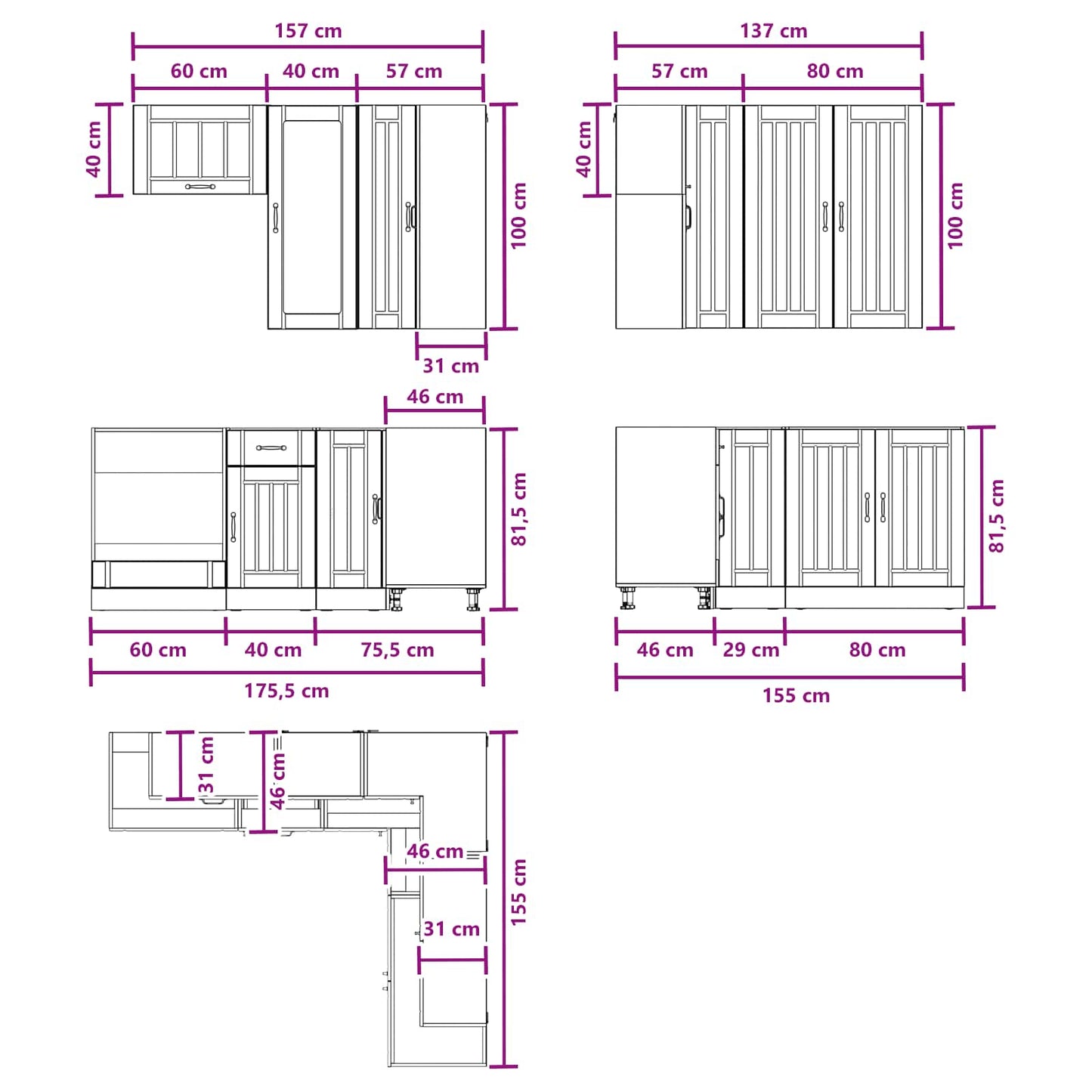 Kitchen Unit LUCCA 8 pcs Artisan Oak Engineered Wood