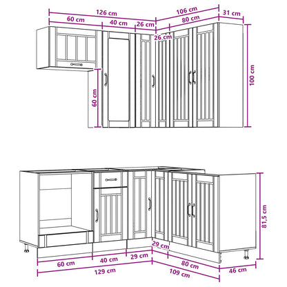 Kitchen Unit LUCCA 8 pcs Artisan Oak Engineered Wood
