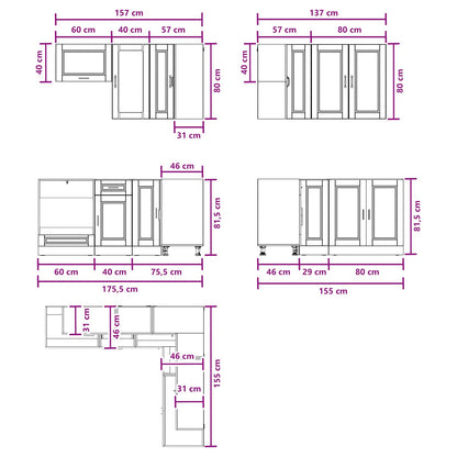 Kitchen Unit PORTO 8 pcs Sonoma Oak Engineered Wood