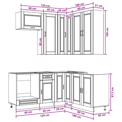 Kitchen Unit PORTO 8 pcs Sonoma Oak Engineered Wood