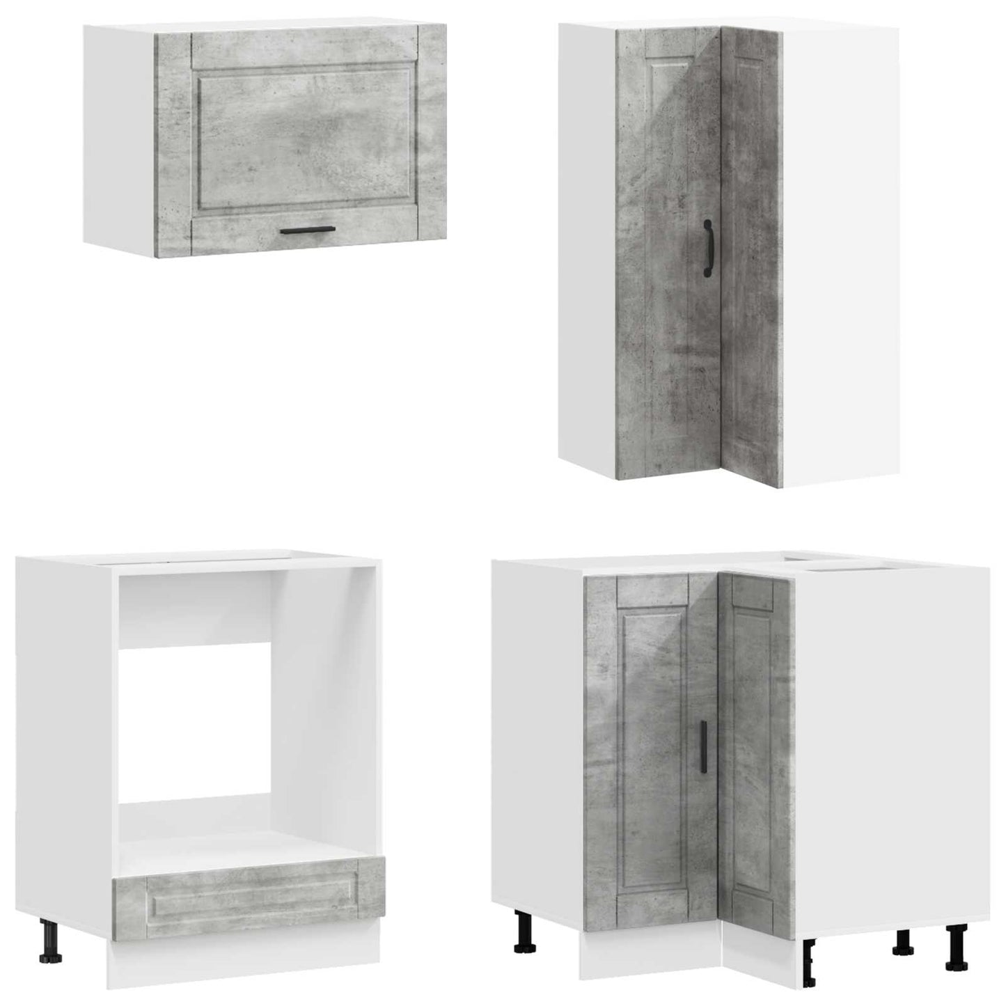 Kitchen Unit PORTO 8 pcs Concrete Grey Engineered Wood
