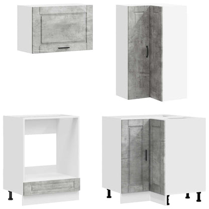 Kitchen Unit PORTO 8 pcs Concrete Grey Engineered Wood