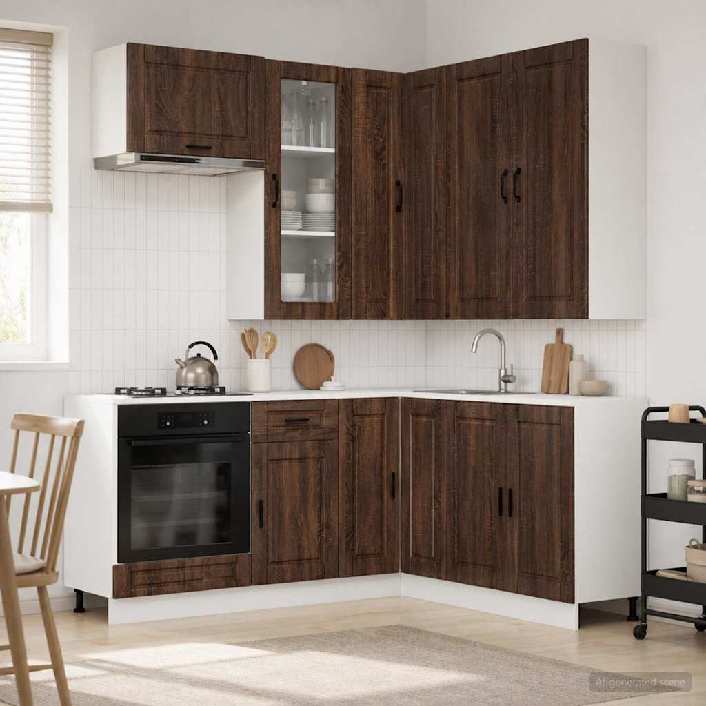 Kitchen Unit PORTO 8 pcs Brown Oak Engineered Wood
