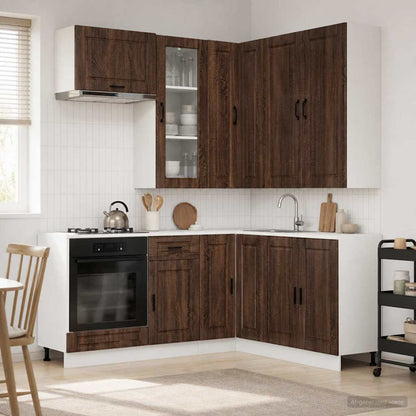 Kitchen Unit PORTO 8 pcs Brown Oak Engineered Wood
