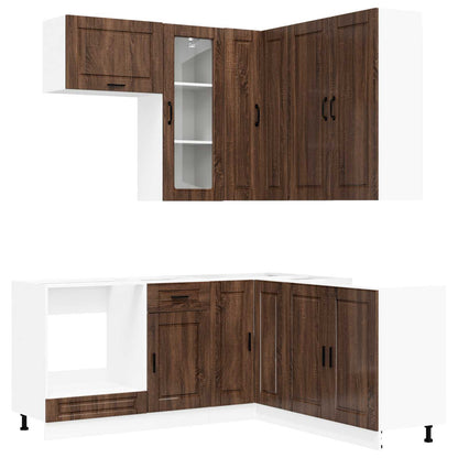 Kitchen Unit PORTO 8 pcs Brown Oak Engineered Wood