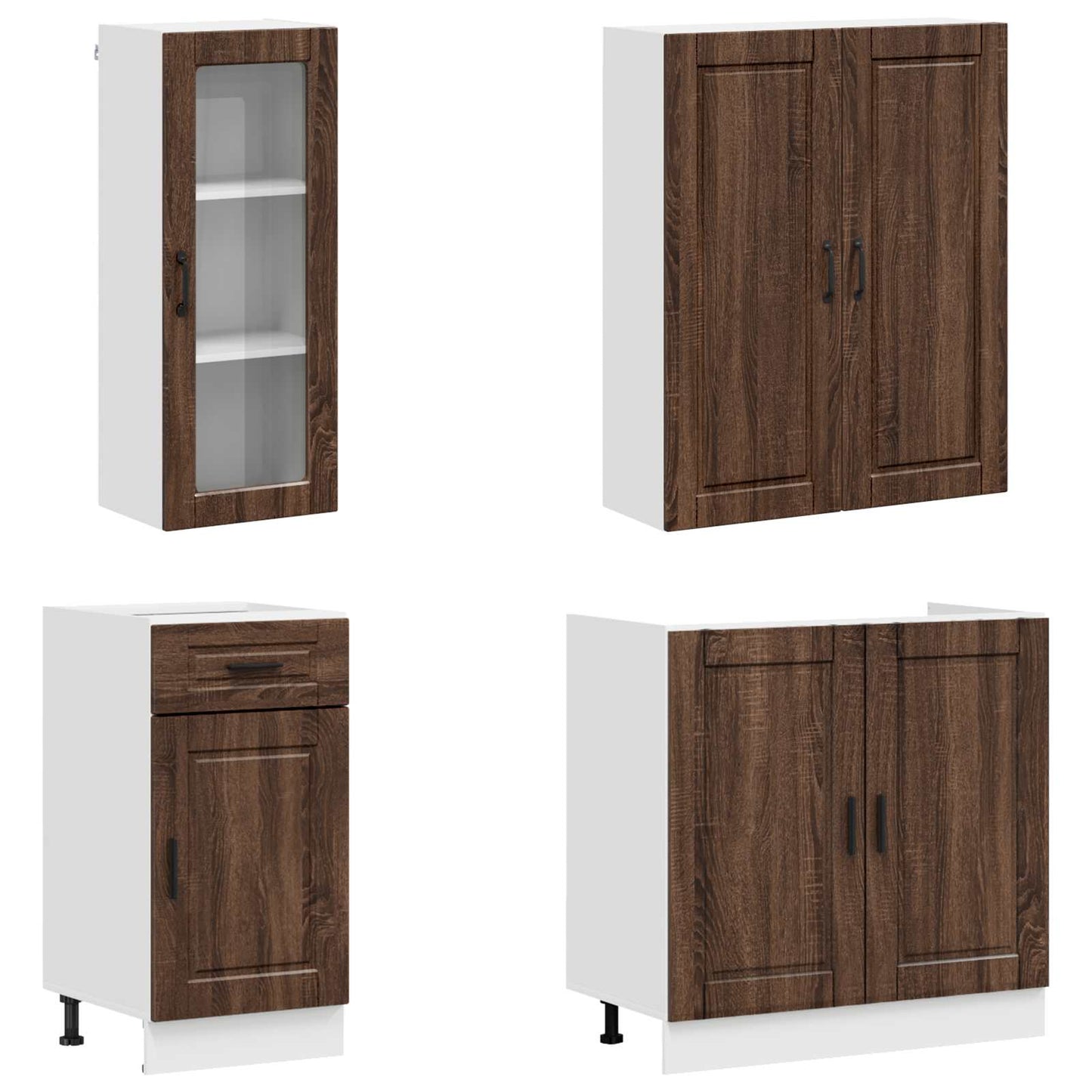 Kitchen Unit PORTO 8 pcs Brown Oak Engineered Wood