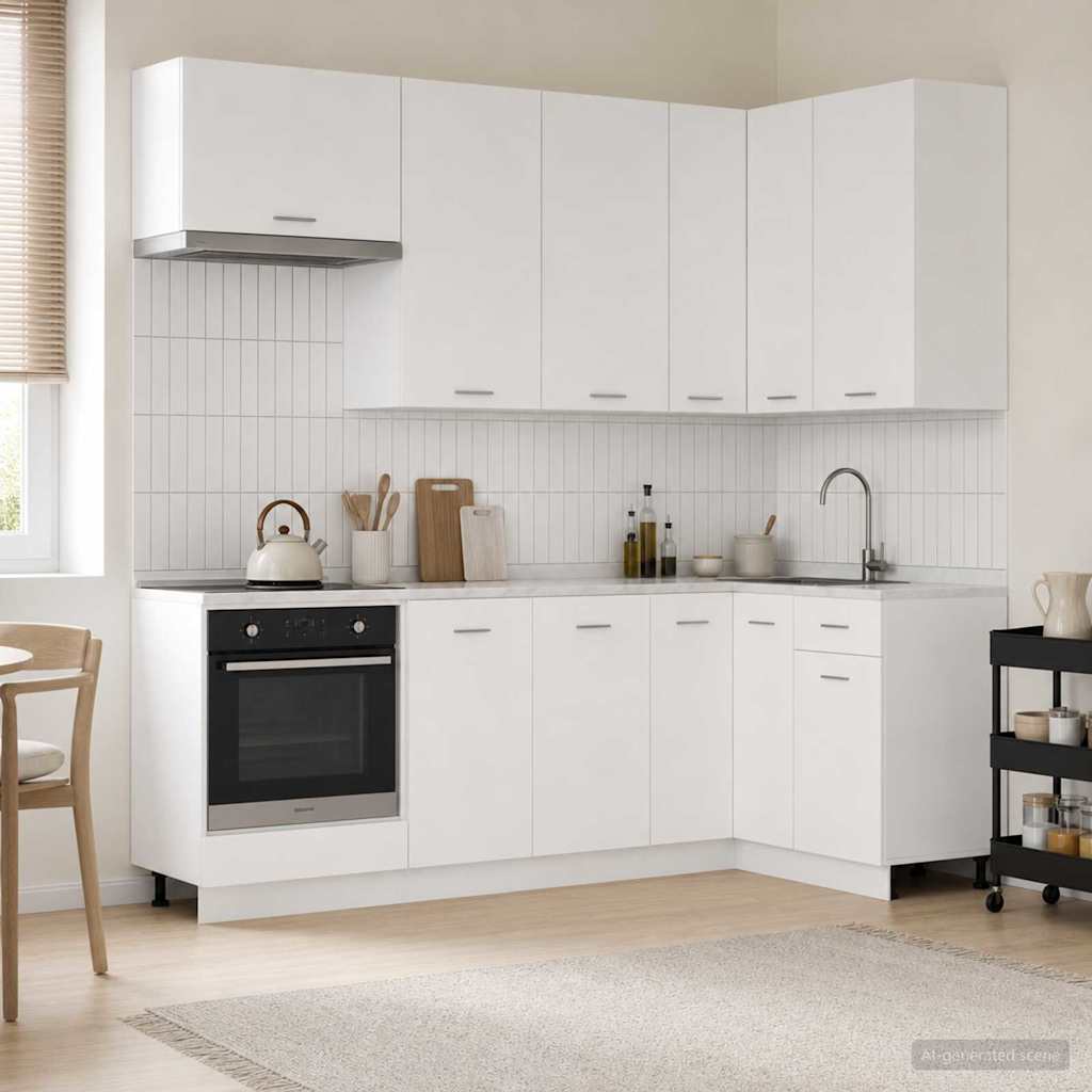 Kitchen Unit LYON 8 pcs White Engineered Wood