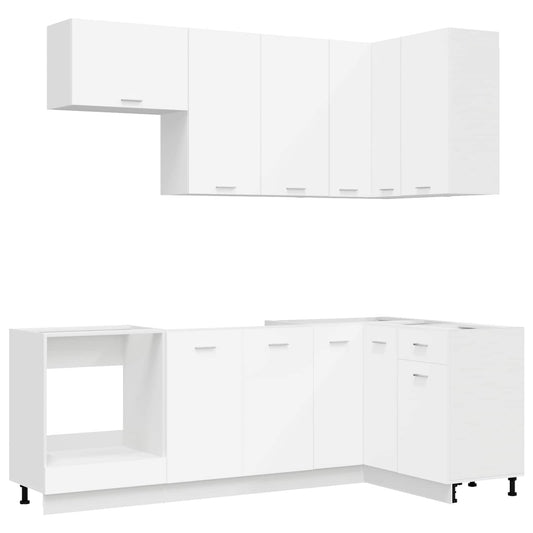 Kitchen Unit LYON 8 pcs White Engineered Wood