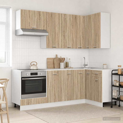 Kitchen Unit LYON 8 pcs Sonoma Oak Engineered Wood