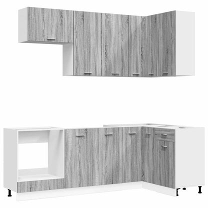 Kitchen Unit LYON 8 pcs Grey Sonoma Engineered Wood
